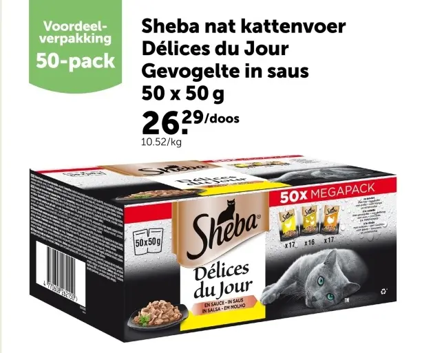 Promotie: Sheba nat kattenvoer Délices du Jour Gevogelte in saus