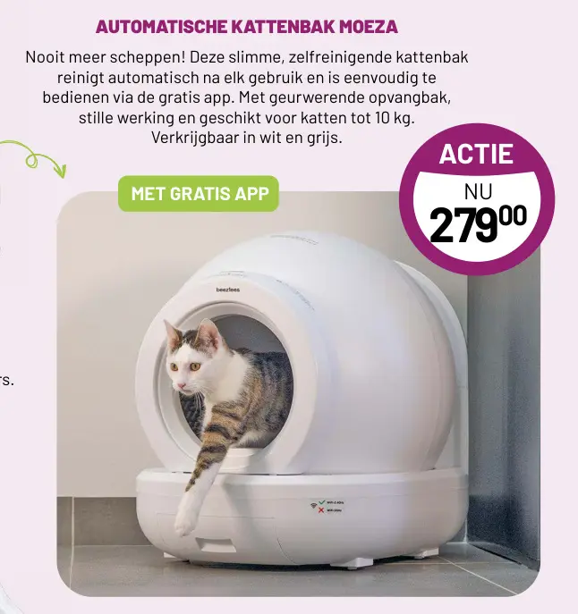 Aanbieding: Automatische kattenbak moeza