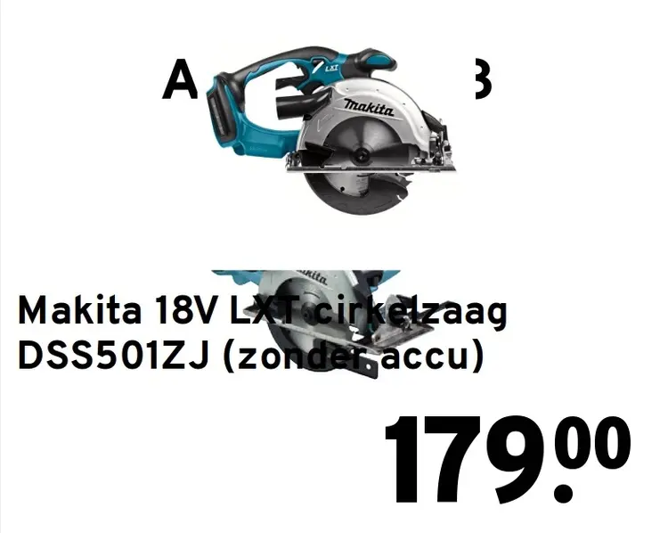 Aanbieding: 18V LXT cirkelzaag DSS501ZJ