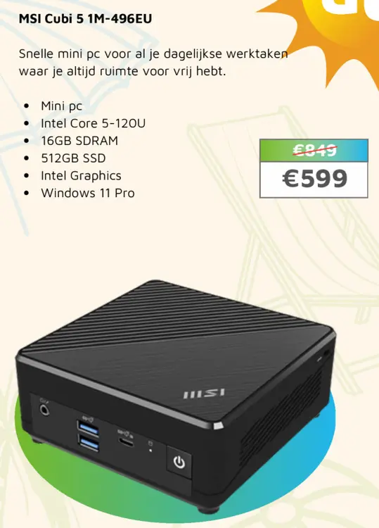 Aanbieding: MSI Cubi 5 1M-496EU