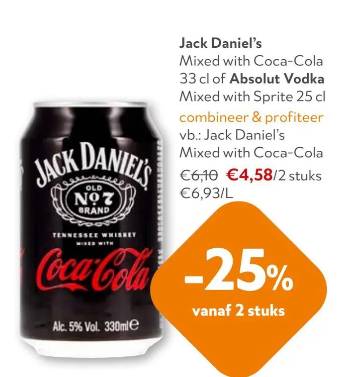 Aanbieding: Jack Daniel's Mixed with Coca-Cola