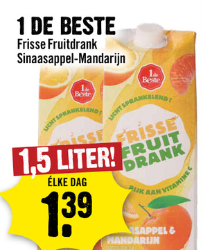 Aanbieding: Frisse Fruitdrank Sinaasappel-Mandarijn