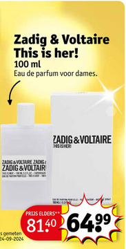 Aanbieding: Zadig & Voltaire This is her! Eau de parfum