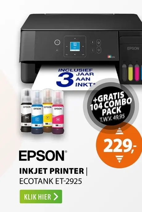 Aanbieding: Epson EcoTank ET-2925