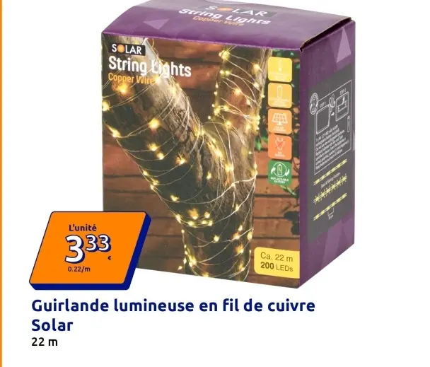 Offre: Guirlande lumineuse en fil de cuivre