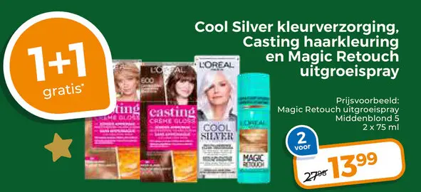 Aanbieding: Cool Silver kleurverzorging, Casting haarkleuring en Magic Retouch uitgroeispray