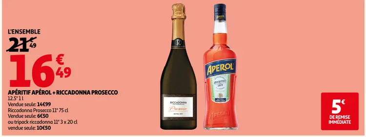 Offre: Apéritif apérol + Riccadonna prosecco