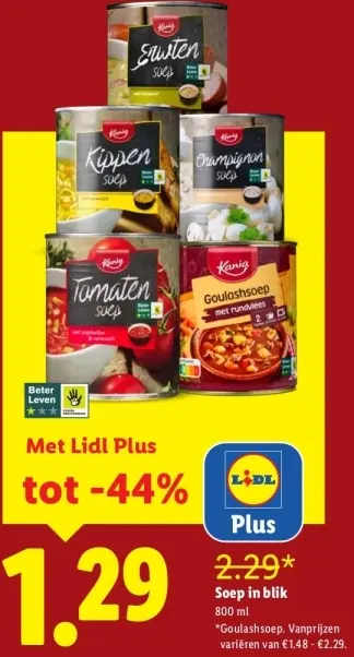 Aanbieding: Soep in blik