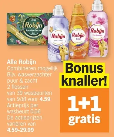 Promotie: Robijn wasverzachter puur & zacht
