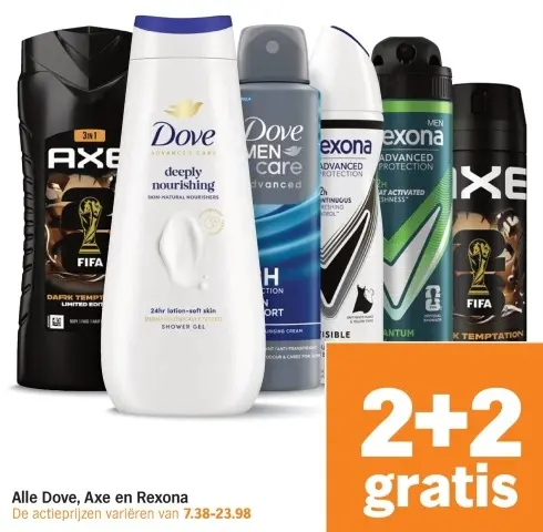 Aanbieding: Alle Dove, Axe en Rexona