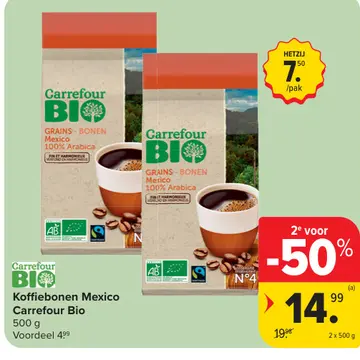 Aanbieding: Koffiebonen Mexico Carrefour Bio