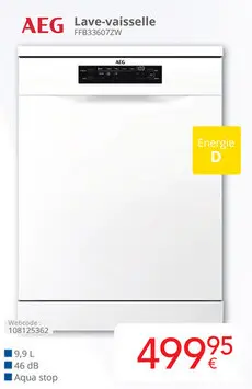 Offre: AEG Lave-vaisselle FFB33607ZW