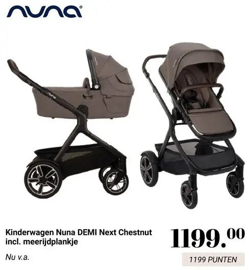 Aanbieding: Kinderwagen DEMI Next Chestnut incl. meerijdplankje