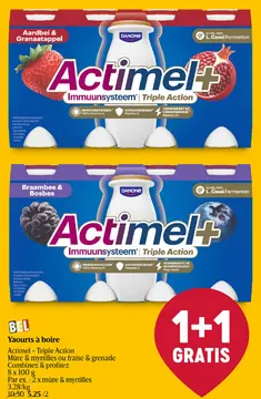 Offre: Actimel + Triple Action Mûre & myrtilles ou f