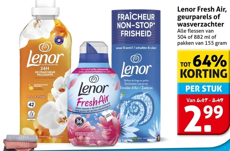 Aanbieding: Lenor Fresh Air, geurparels of wasverzachter