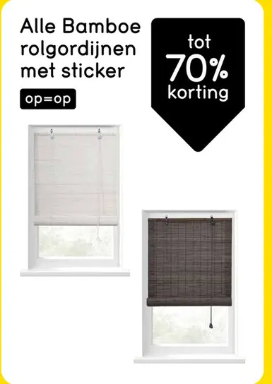 Aanbieding: Bamboe rolgordijnen