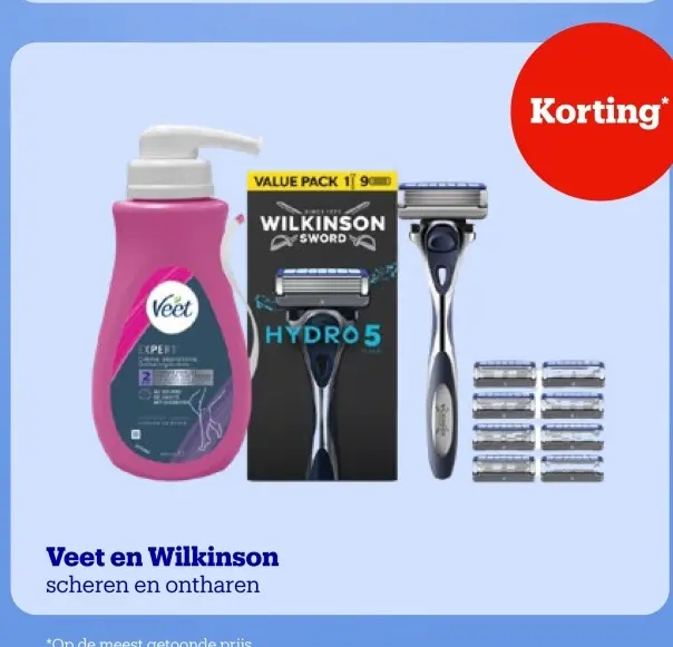Aanbieding: Veet en Wilkinson scheren en ontharen