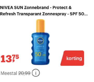 Aanbieding: NIVEA SUN Zonnebrand - Protect & Refresh Tran