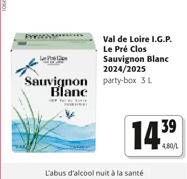 Offre: Val de Loire I.G.P. Le Pré Clos Sauvignon Bla