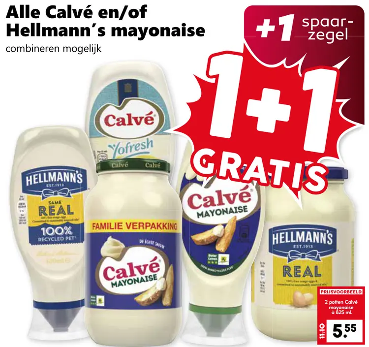 Aanbieding: Calvé en/of Hellmann's mayonaise