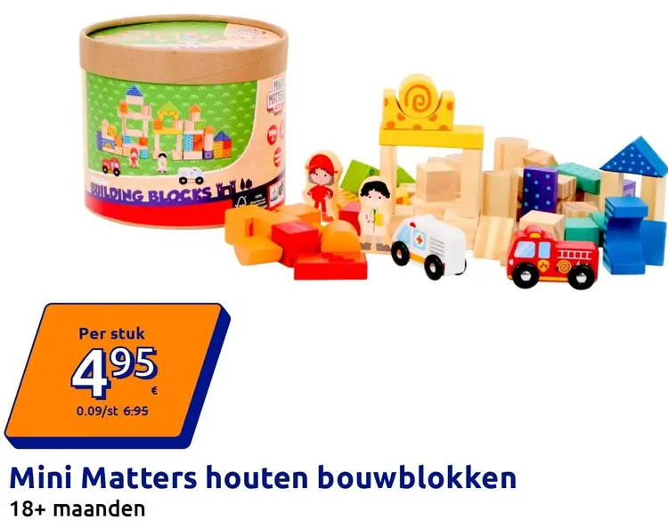 Promotie: Mini Matters Houten bouwblokken