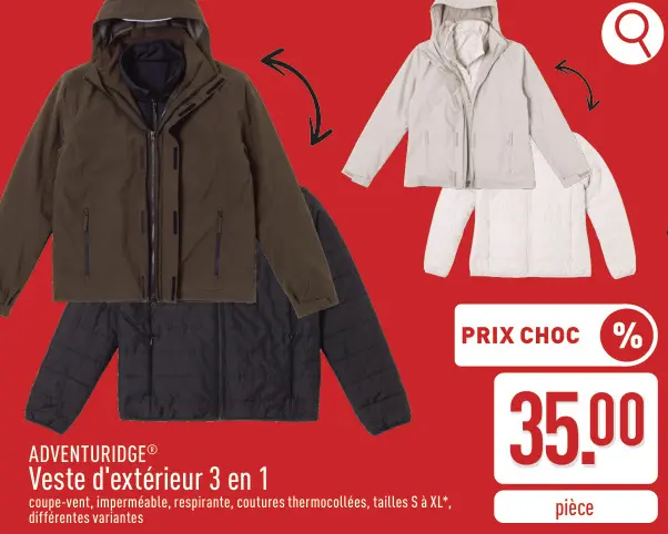 Offre: Veste d'extérieur 3 en 1