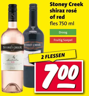 Aanbieding: Stoney Creek shiraz rosé of red