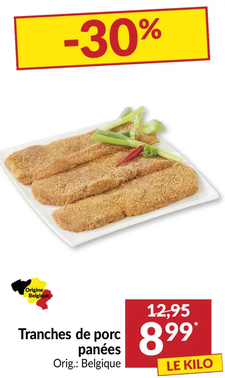 Offre: Tranches de porc panées