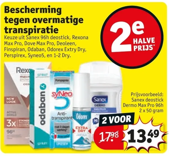 Aanbieding: Bescherming tegen overmatige transpiratie