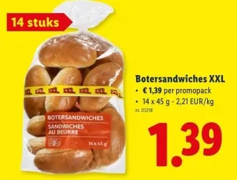 Promotie: Botersandwiches XXL