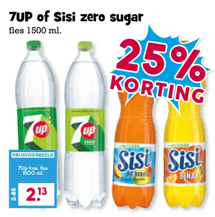 Aanbieding: 7UP of Sisi zero sugar