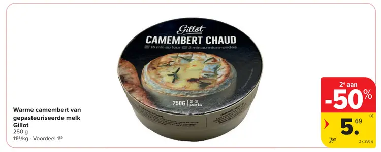 Promotie: Warme camembert van gepasteuriseerde melk