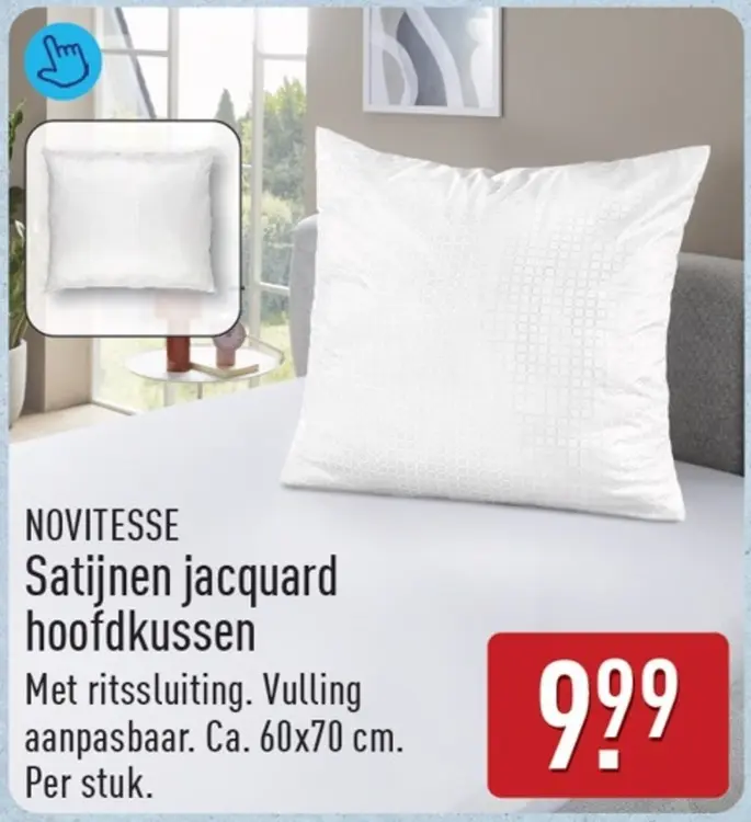 Aanbieding: Satijnen jacquard hoofdkussen