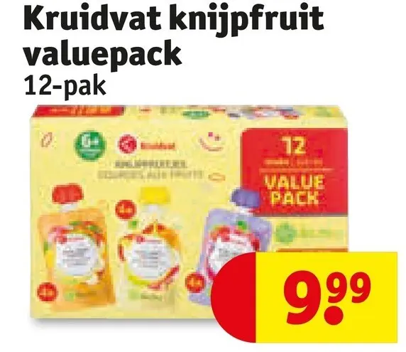 Aanbieding: Kruidvat knijpfruit valuepack