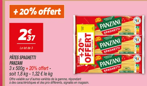 Offre: Pâtes spaghetti