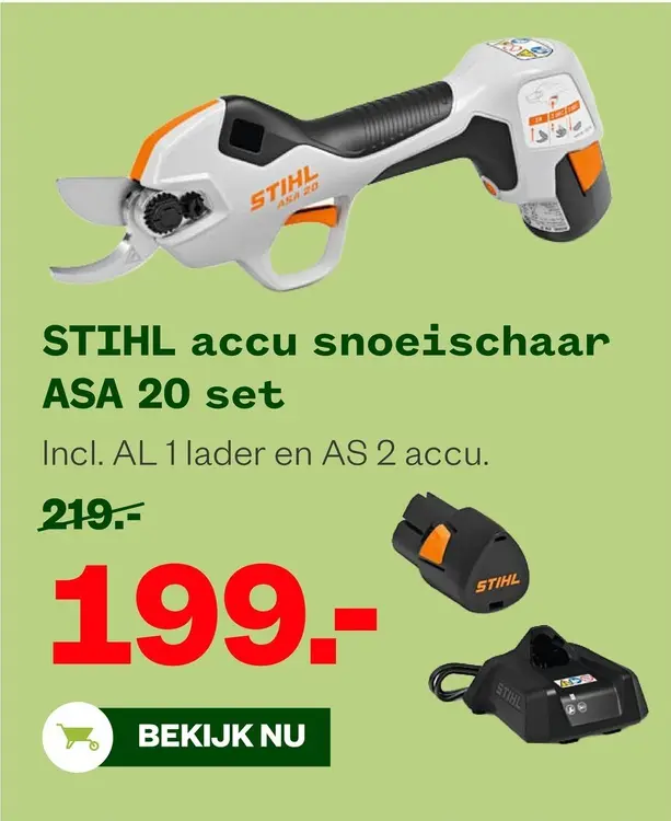 Aanbieding: Accu snoeischaar ASA 20 set
