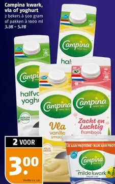Aanbieding: Campina kwark, vla of yoghurt