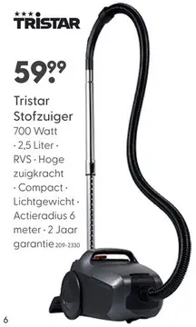 Aanbieding: Tristar stofzuiger 2,5 liter