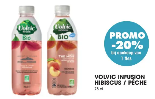 Promotie: Volvic infusion hibiscus / pêche