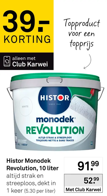 Aanbieding: Histor Monodek Revolution 10 liter