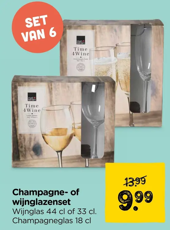 Aanbieding: Champagne- of wijnglazen set