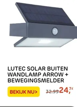Aanbieding: LUTEC SOLAR BUITEN WANDLAMP ARROW + BEWEGINGS