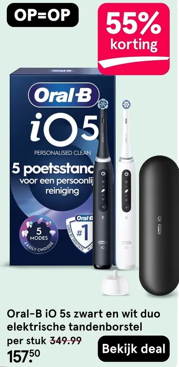 Aanbieding: Oral-B iO 5s zwart en wit duo