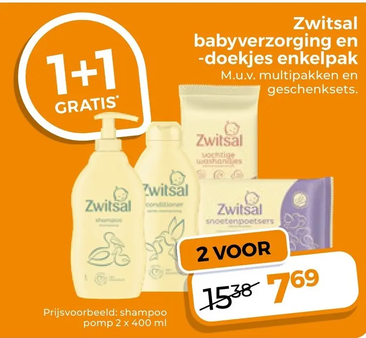 Aanbieding: Zwitsal babyverzorging en -doekjes enkelpak
