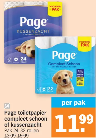 Promotie: Toiletpapier compleet schoon of kussenzacht
