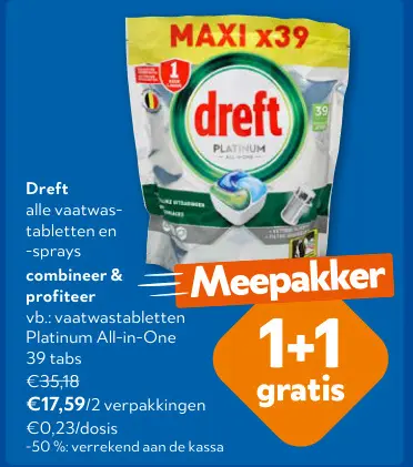 Promotie: Dreft alle vaatwastabletten en -sprays
