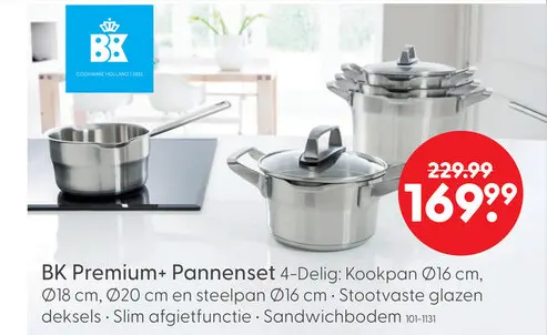 Aanbieding: BK Premium+ pannenset 4-delig
