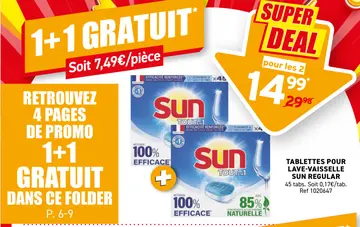 Offre: Tablettes pour lave-vaisselle SUN regular