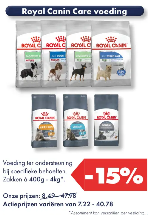 Aanbieding: Care voeding voor hond of kat