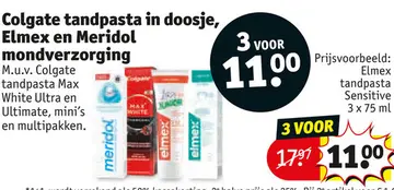Aanbieding: Colgate tandpasta in doosje, Elmex en Meridol mondverzorging
